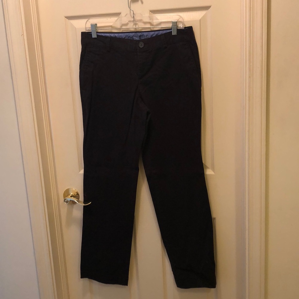 Black chino-style pants